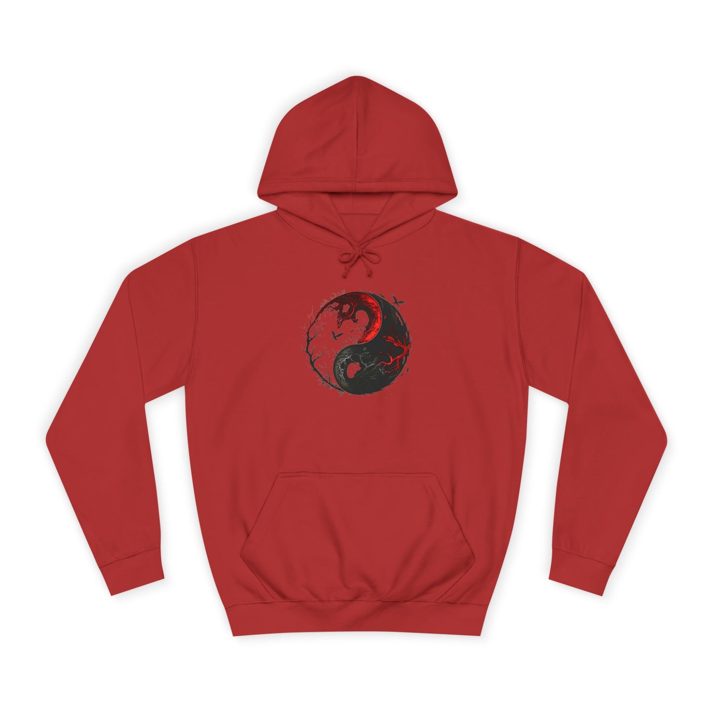 Yin Yang College Hoodie, Unisex Pullover, Unique Graphics, Casual Wear, Gift for Students, College Fashion